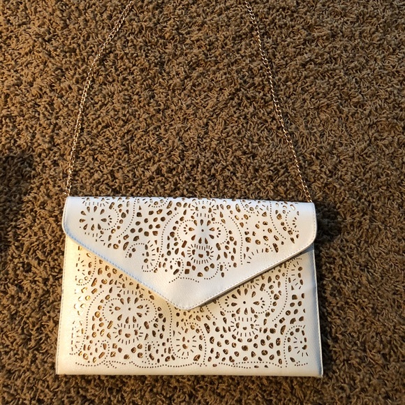 Handbags - White and gold crossbody bag!